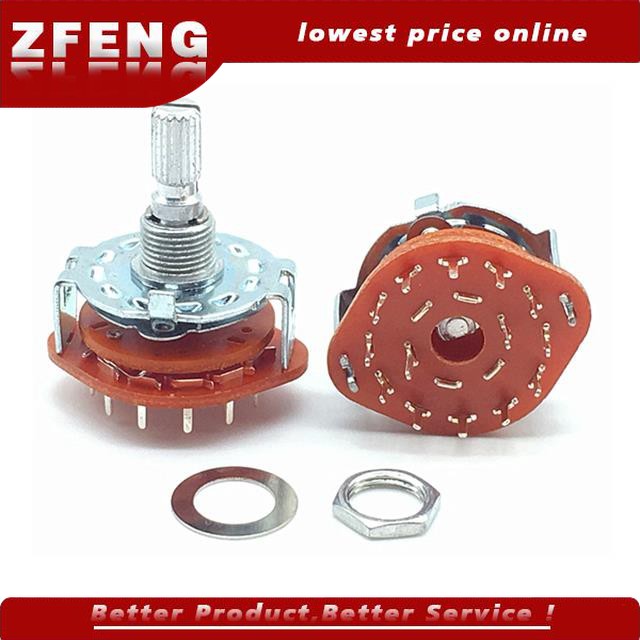 2PCS RS25 Band switch 2P4T 2P5T 2P6T 3P3T 3P4T 4P3T 1P11T Mount Rotary