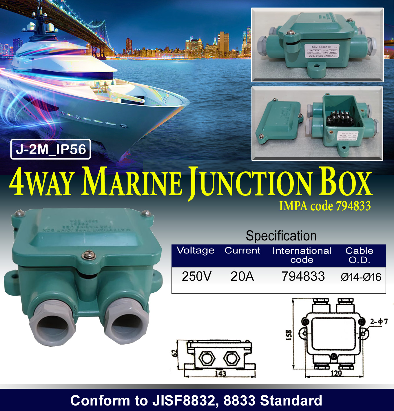 Marine Junction Box, 1N-PB