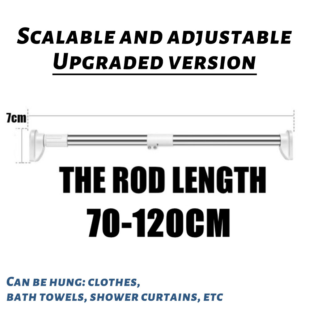 Space Saver Stainless Steel Sampayan 300cm No Drill Shower Curtain Rod