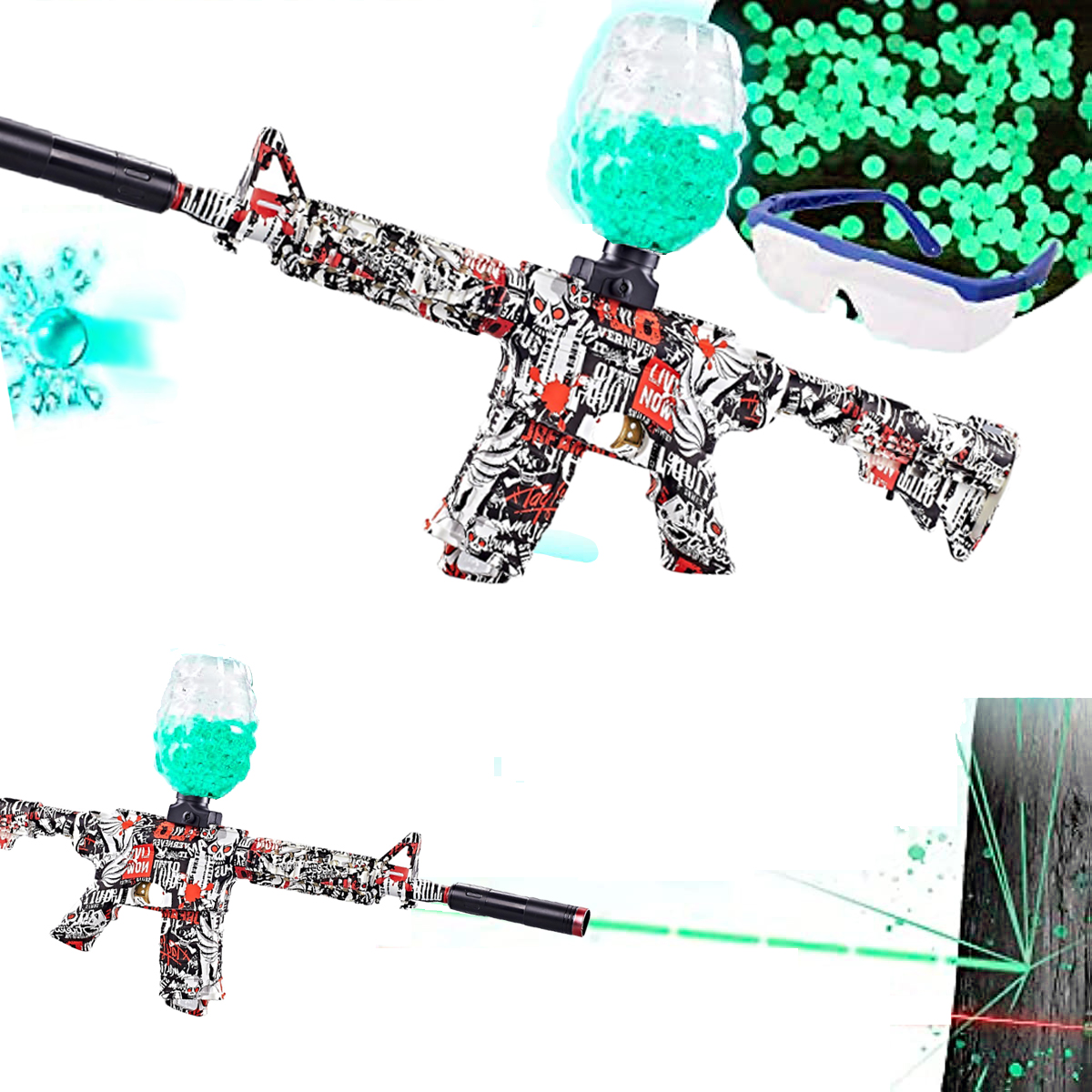 Anstoy Gel Ball Blaster, Gel Bullet Blaster with High-Speed Automatic Splat  Shooting Games in Outdoors for Ages 18+