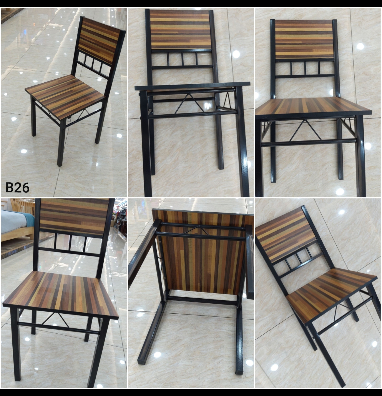 City Rich Dining Metal Chair wood Brown 4pcs B26 Lazada Lazada PH