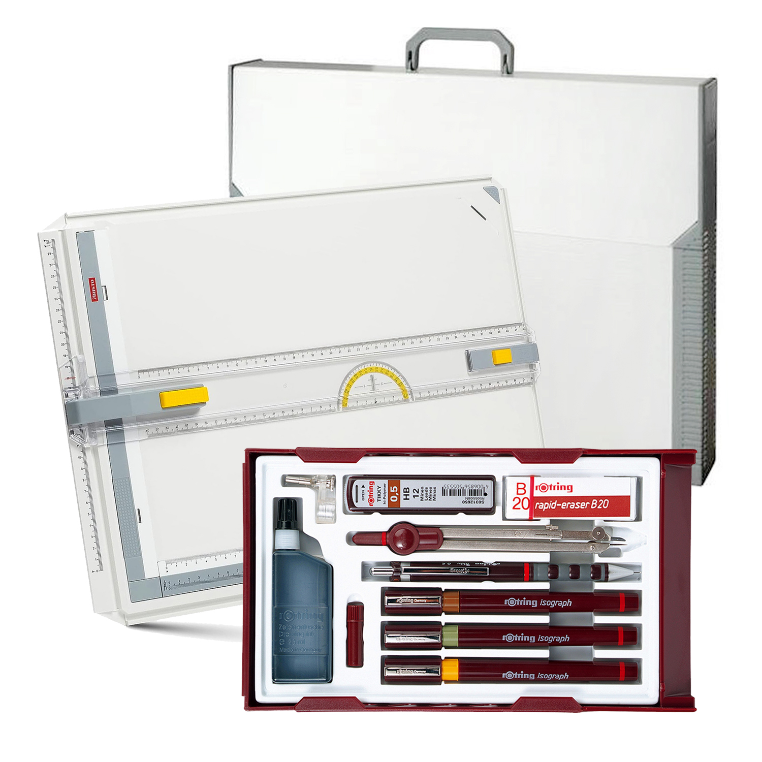 rOtring Isograph Master College Pen Set with Aristo A3 Size Technical