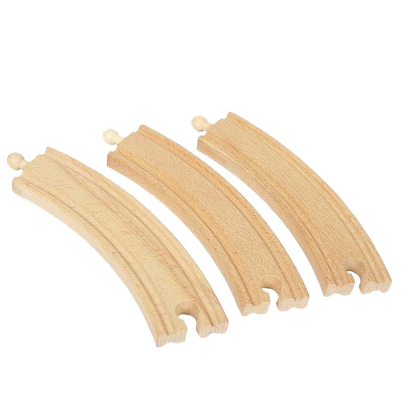 1 Pcs Wooden Train Curved Track Railway Accessories Compatible All Major Brands