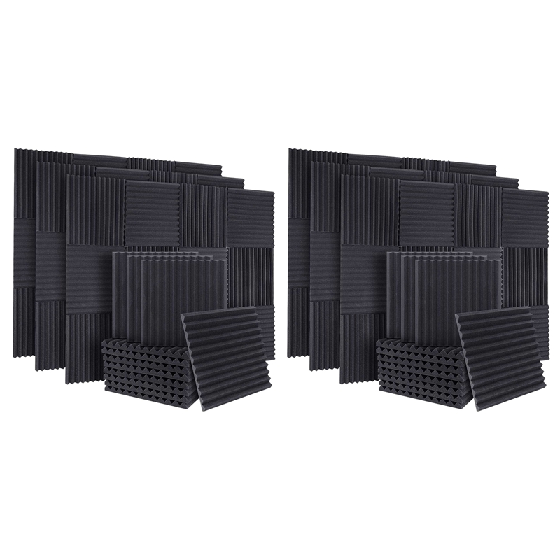 100Pcs Acoustic Soundproof Foam Sound Absorbing Panels Sound Insulation