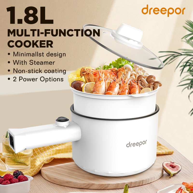 Dreepor by Mitsushi 1.8L Electric Cooker with Steamer Multipurpose Non