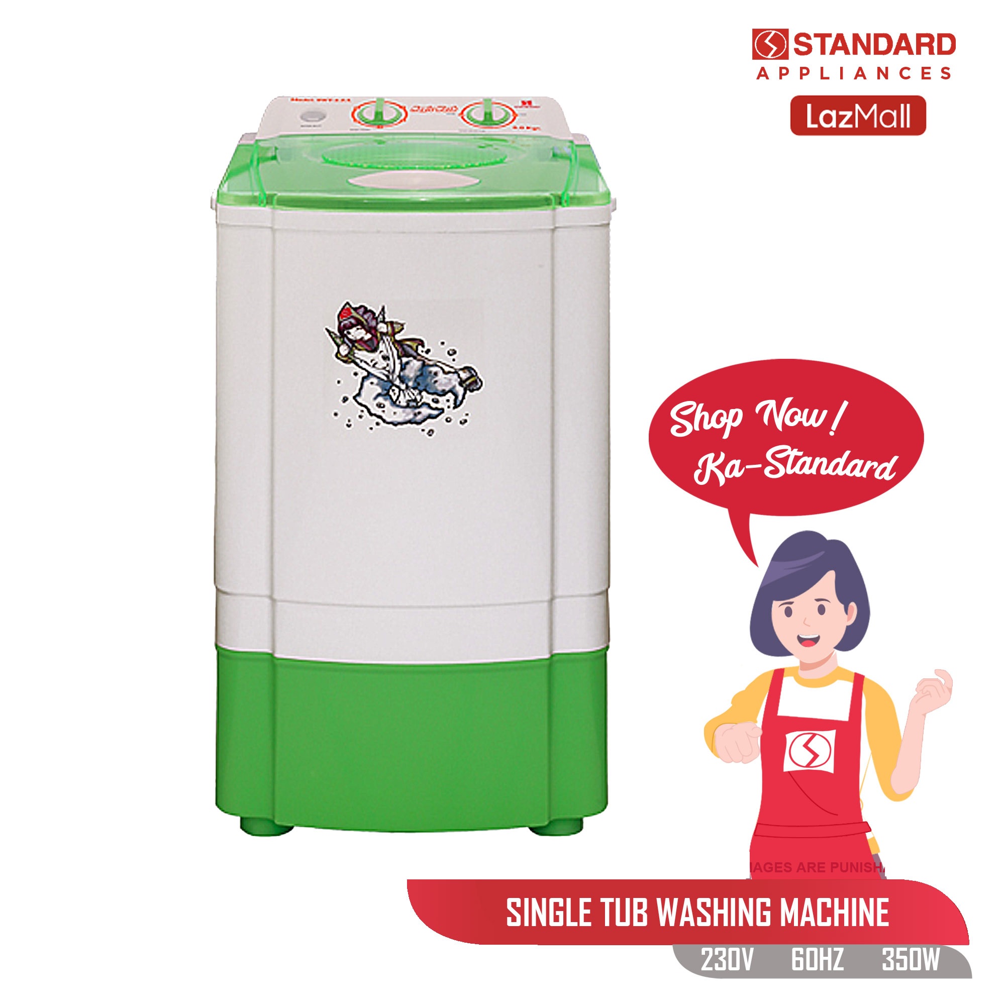 standard washing machine single tub