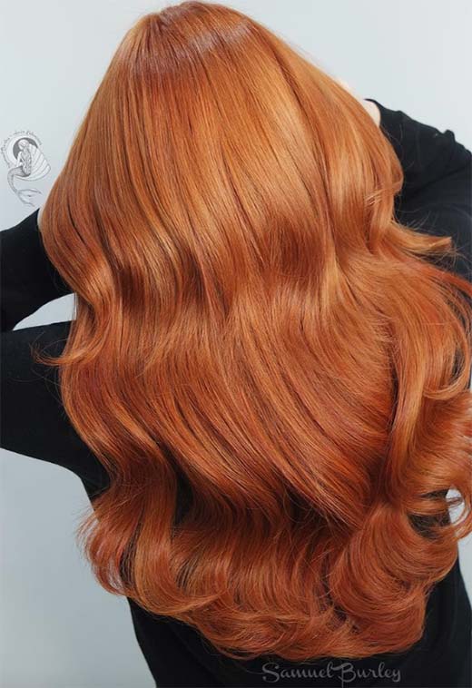 Medium golden copper hair color｜TikTok Search