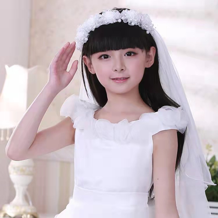 Wedding Veil for Kids with Comb Girls First Communion Veil Tulle Veils  Wedding Hair Accessories 2 Tier Short Length | Lazada PH