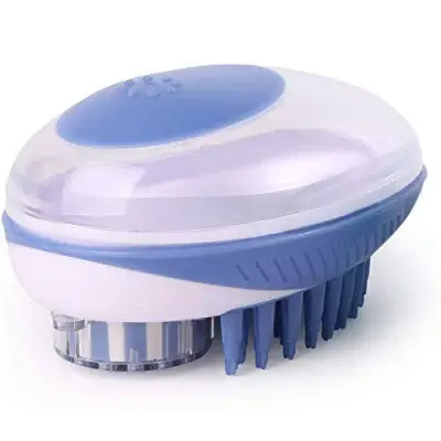 Retailmnl 2 In 1 Pet Dog Bath Brush Comb Puppy Deshedding Hair Removal Comb Silicone Spa Shampoo Massage Shower Cleaning Grooming Tool