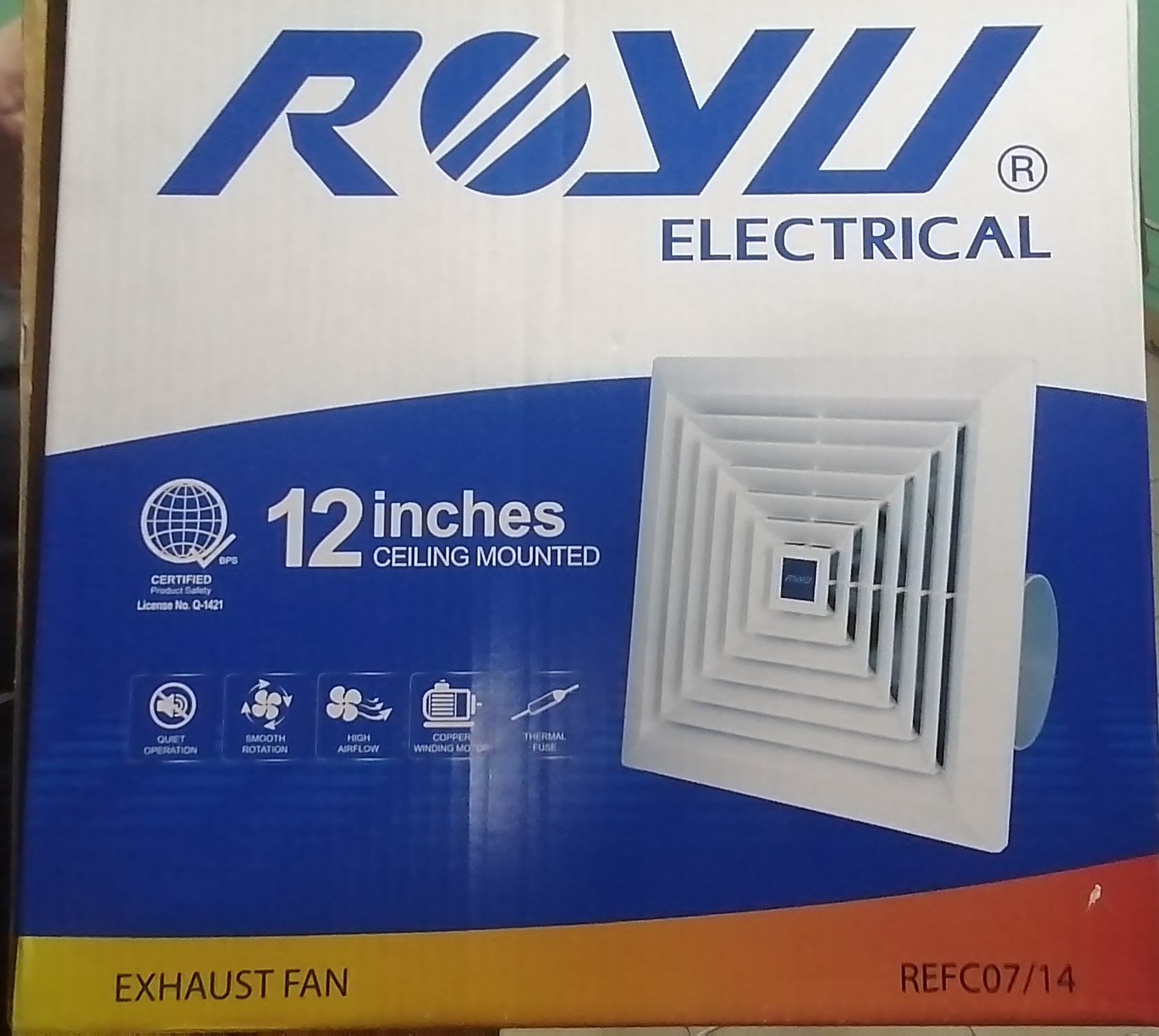 Royu Exhaust Fan 12" inch Ceiling Mounted Lazada PH