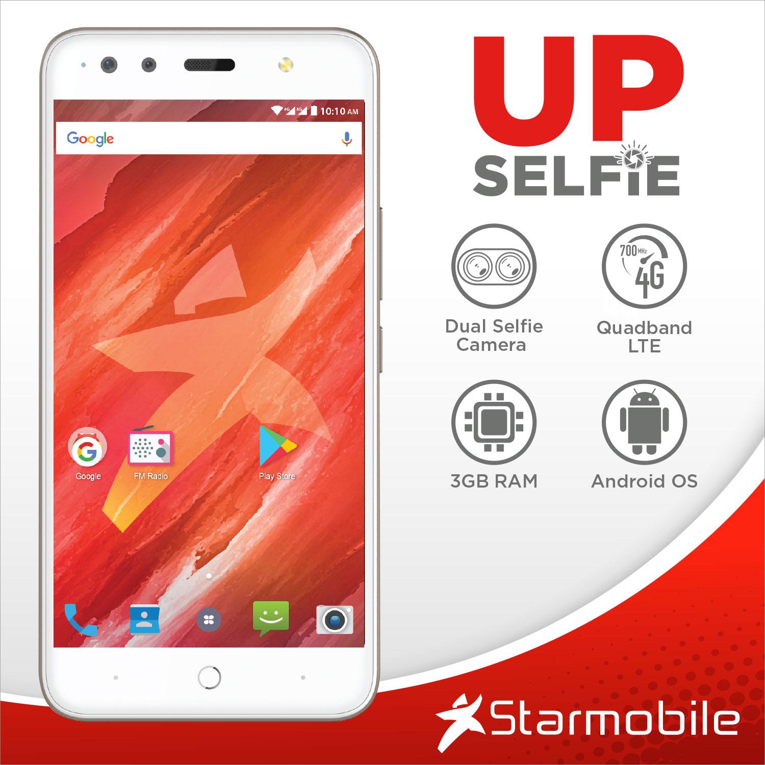 Starmobile Up Selfie Smartphone Android phone 3GB RAM with Dual☪