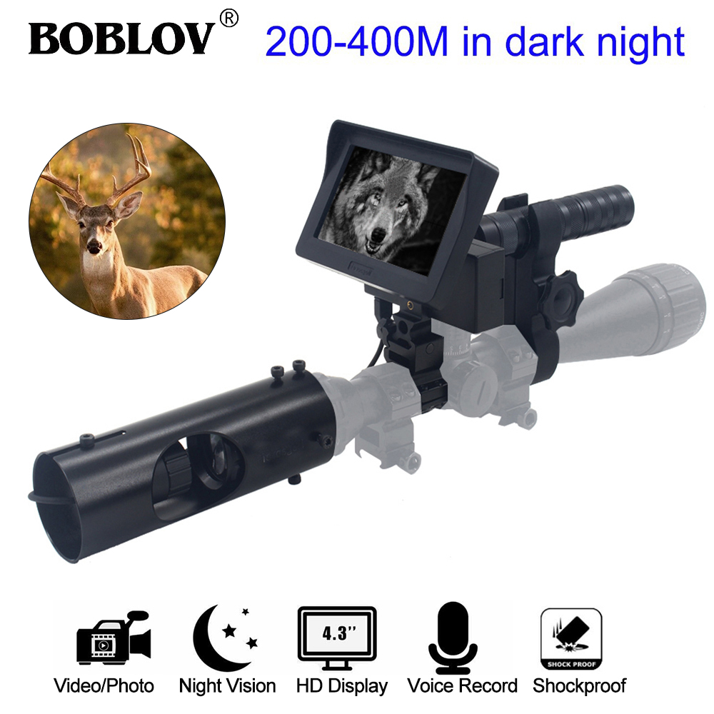 BOBLOV 720P Digital Day And Night Vision Monocular Waterproof 4.3 Inch