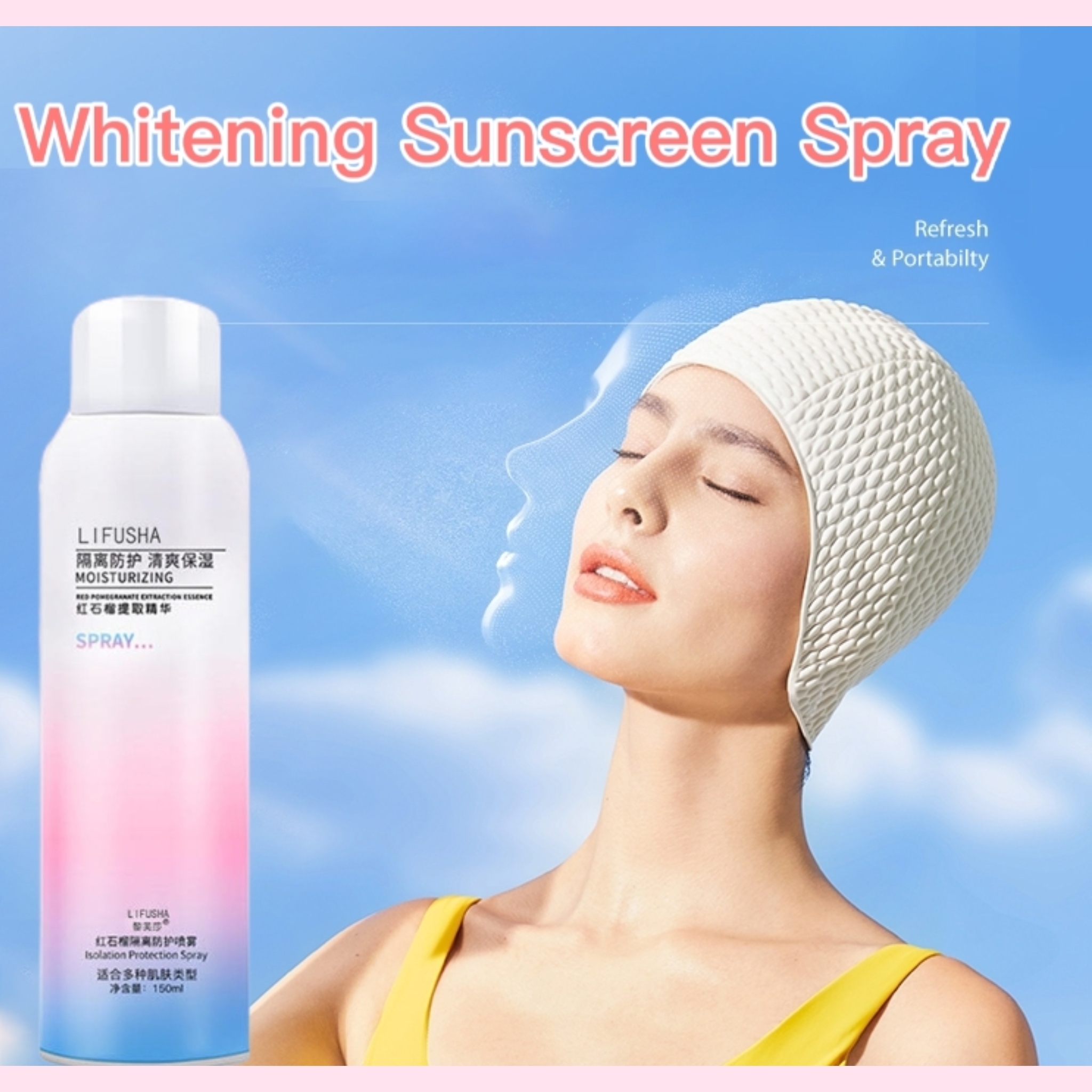 Lifusha Pomegranate Isolation Protection Whitening Sunscreen Spray 150ml Kiki Beauty And Care 2743