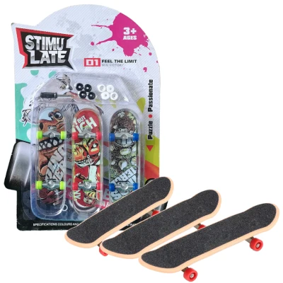 Stimulate Fingerboard 3 Pc Set Random Design Tech Deck Finger Mini Skate Board