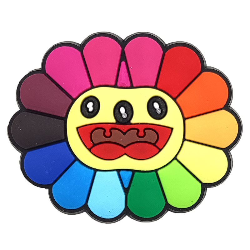 Rainbow flowers of seven colors crocs jibbitz Accessories Women Custom