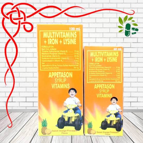 APPETASON Syrup 60mL / 120mL (Multivitamins + Iron + Lysine) vitamins