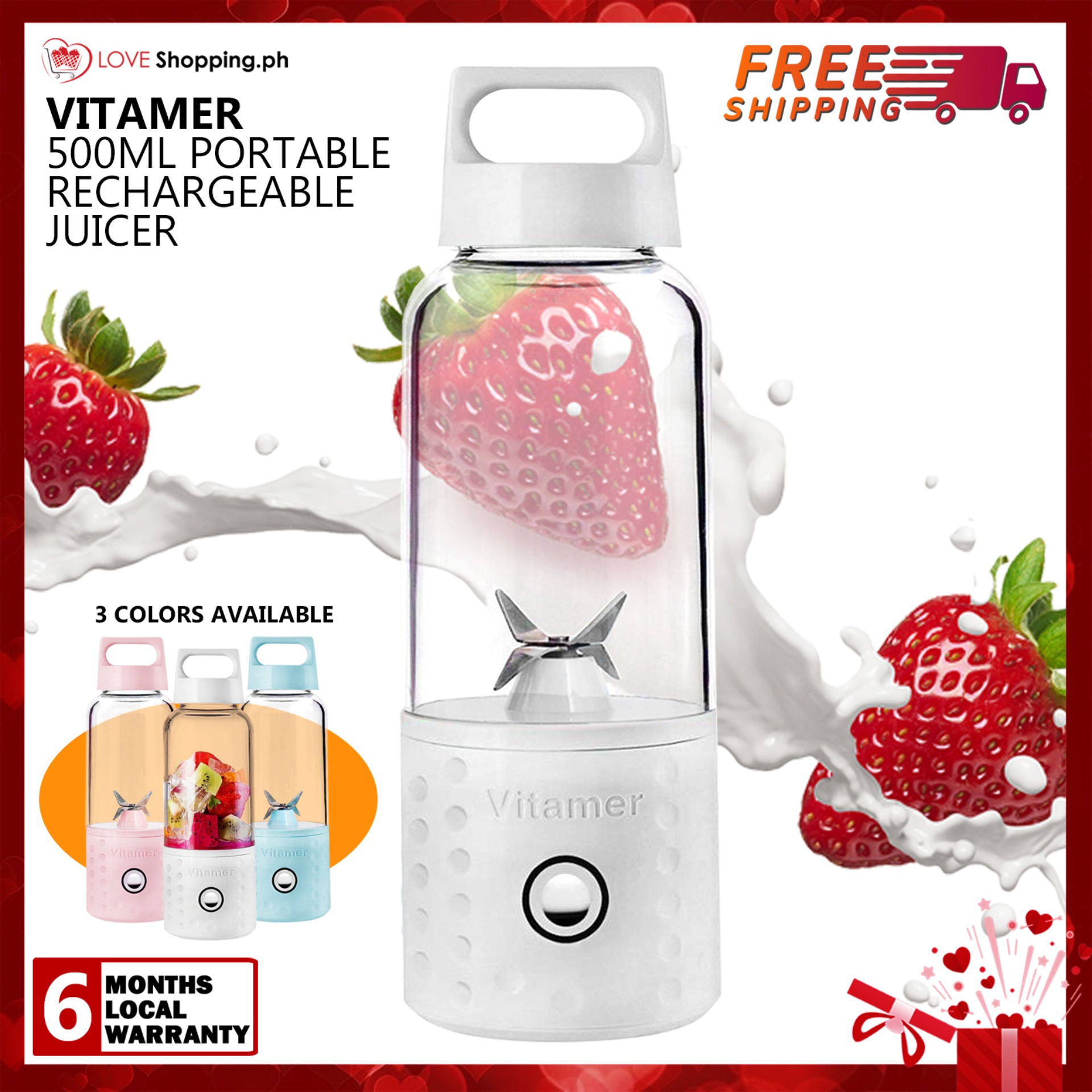 VITAMER 500ml Electric Portable Juicer, Rechargeable Automatic Portable