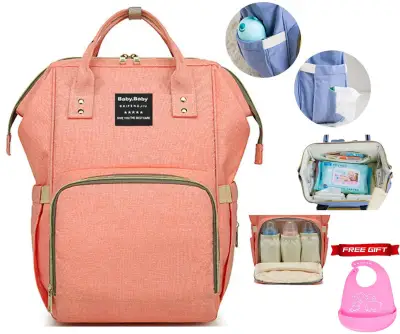 Authentic Mommy Diaper Bags Mother Large Capacity Travel Nappy Backpacks with anti-loss zipper Baby Nursing Bags 26 colors