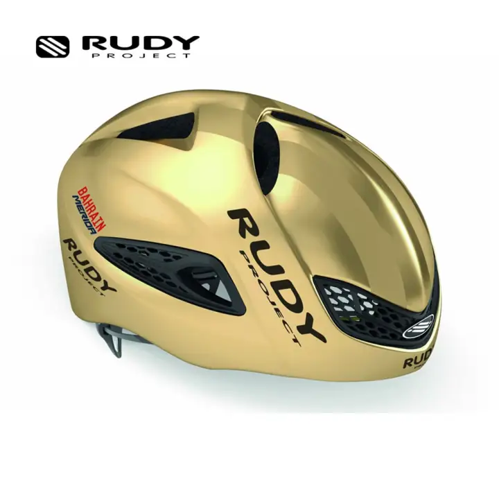 gold cycling helmet
