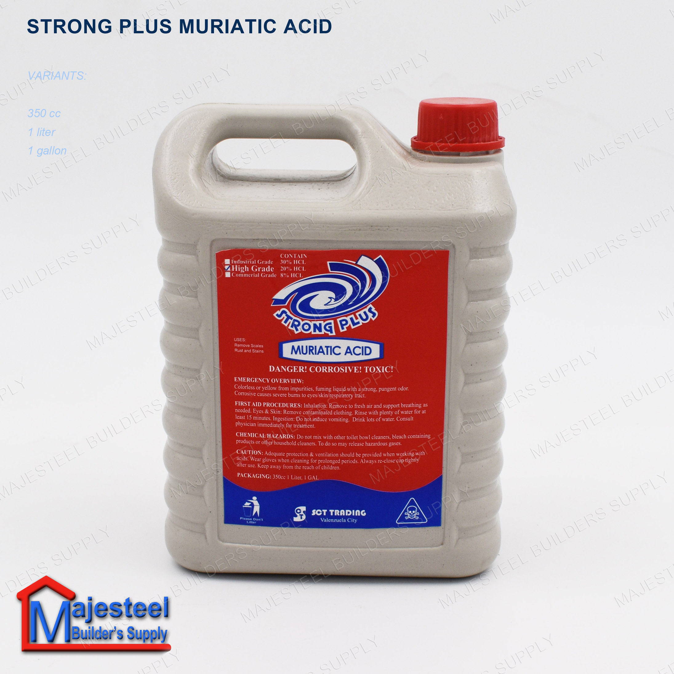 Strong Plus Muriatic Acid High Grade 20 HCL (1LITER) (Majesteel