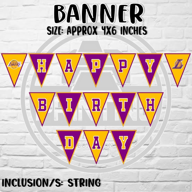 Lakers theme happy birthday banner | Lazada PH