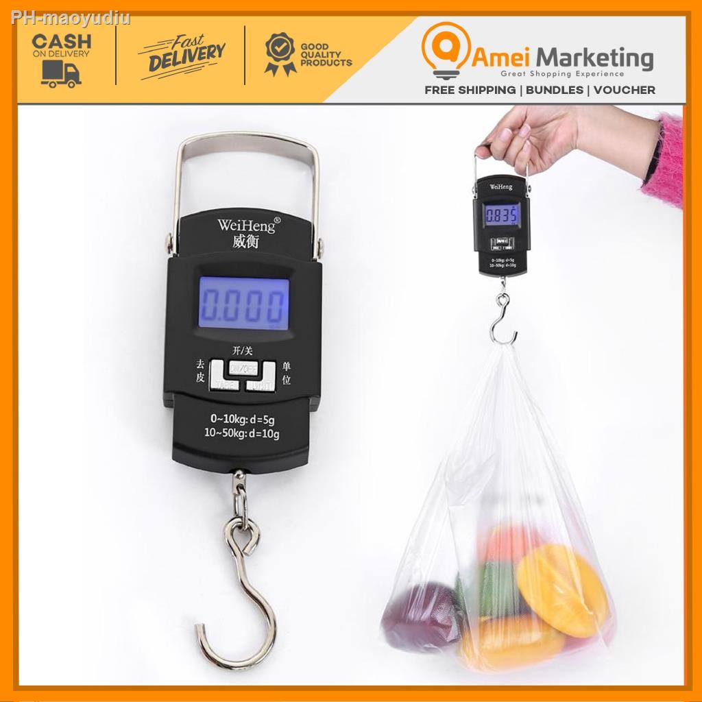 50KG Digital Travel Fish Luggage Postal Hanging Hook Electronic Weighing Scale