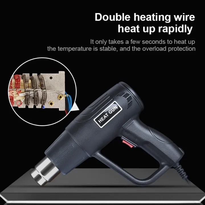 Christmas220-240v Eu Plug Digital Heat Gun Lcd Display Electric Hot Air Gun  Hair Dryer Heat Soldering Shrink Wrapping Thermal Power Tools