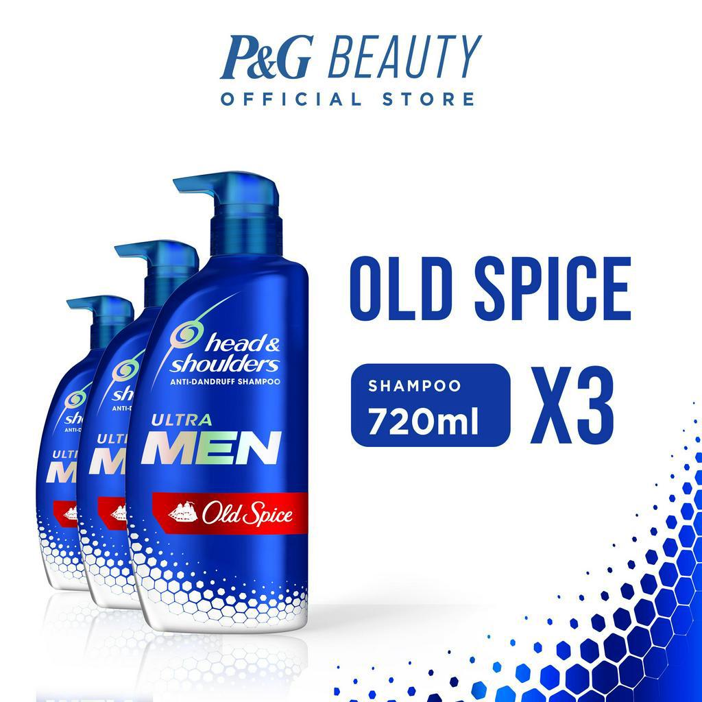 Head & Shoulders Ultramen Old Spice Anti Dandruff Shampoo 720ML Trio