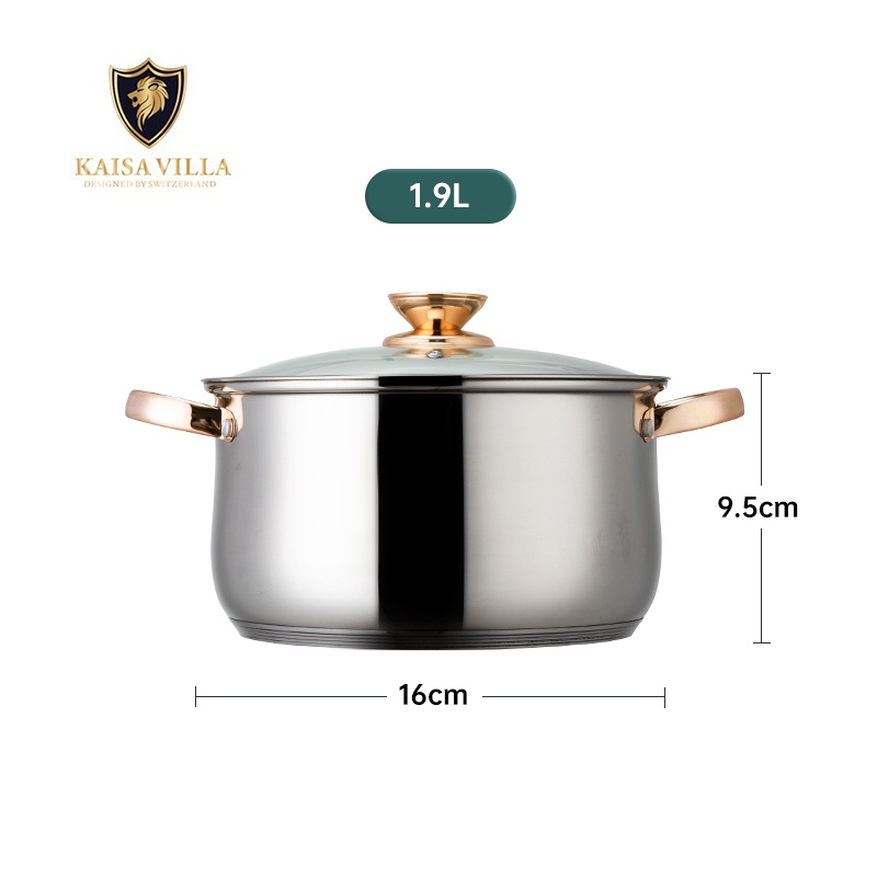 Kaisa Villa Casserole With Lid Stainless Steel Soup Pot Cooking Pot