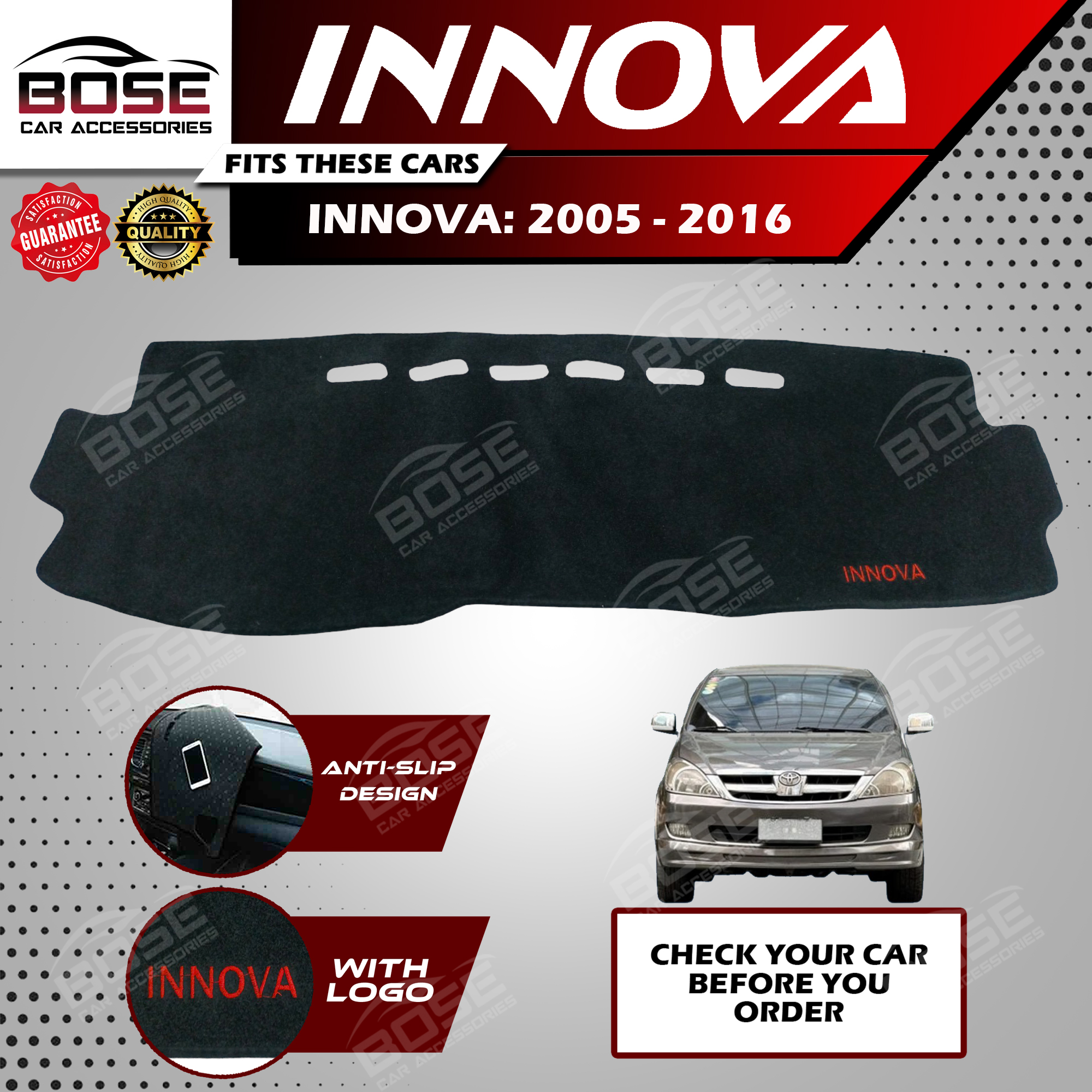Toyota Innova Dashboard Cover 2005 2025 Dashmat Dash Mat Sun