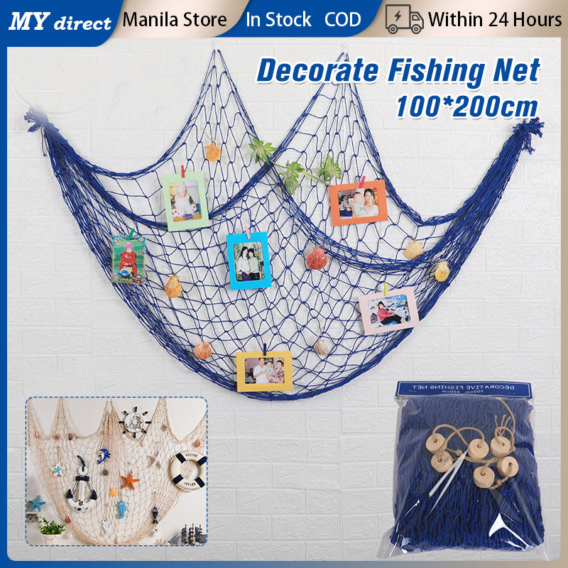 100*200cm Fishing Net For Home Decor Wall Hanging style Party Door