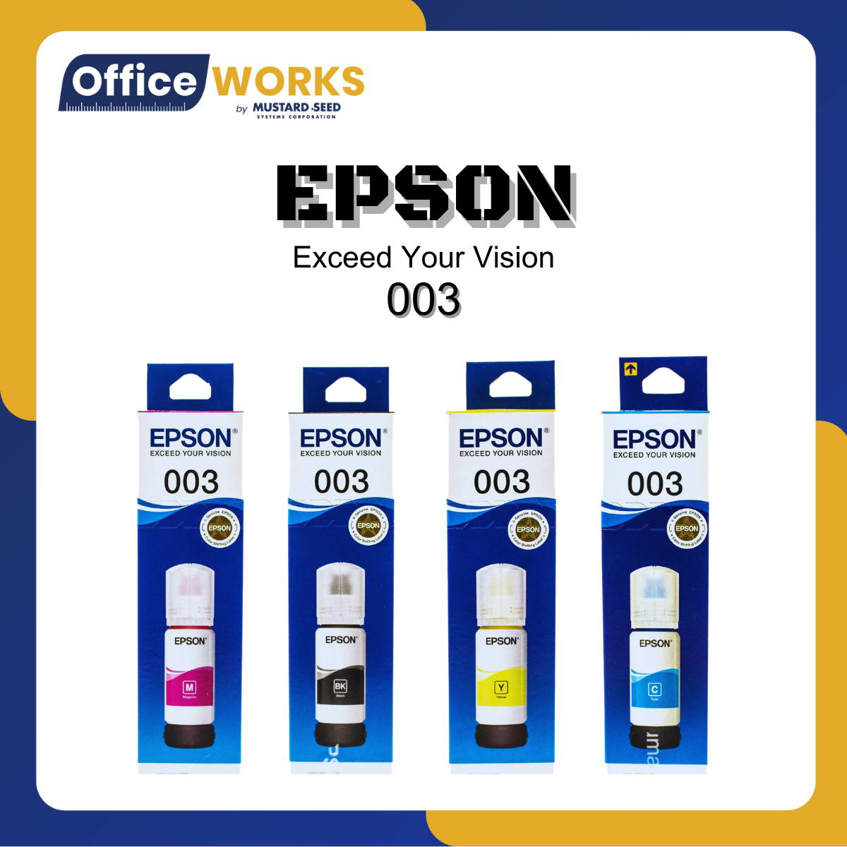 Epson 003 ink Black CYM / Continuous Inks sold per color Lazada PH