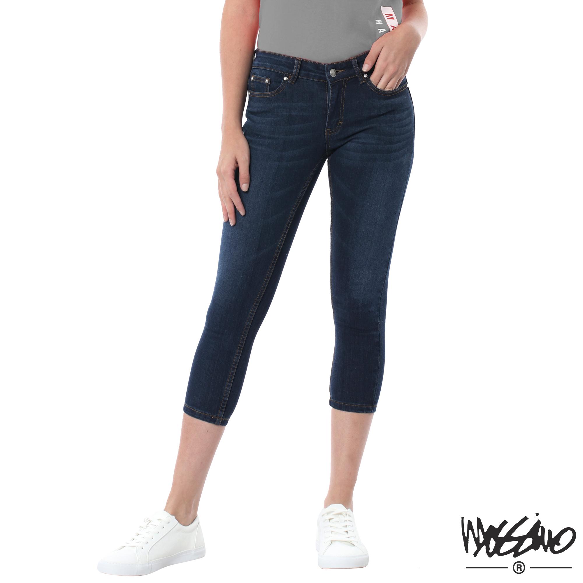slim mid rise jeans
