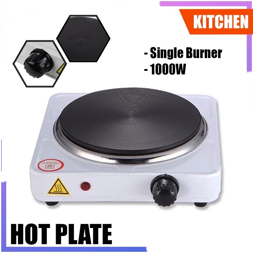 Hot Plate 1000W Cooktop Single Electric Burner Portable Hot Plate Travel Cook Stove Counter Top