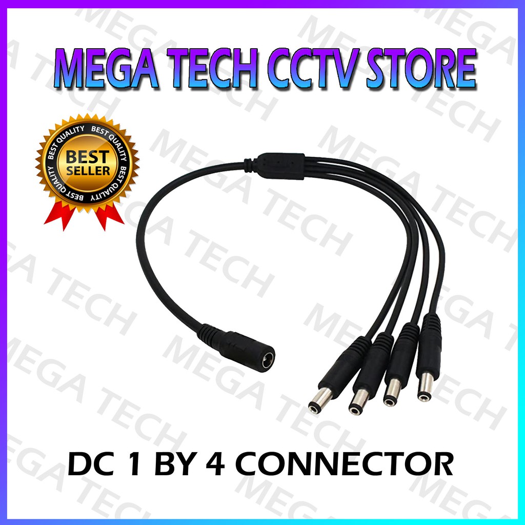 DC 1by4 Power Splitter Cable 1 Female to 4 Male for CCTV Camera DC