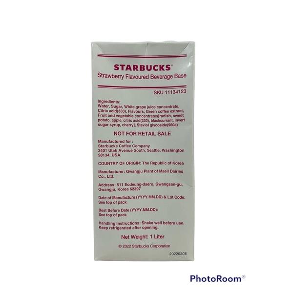 Starbucks Strawberry acai base 1L Lazada PH