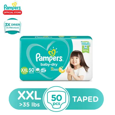 Pampers Baby Dry Taped Diaper Extra Extra Large 50 x 1 pack (50 diapers)
