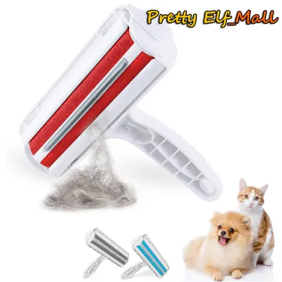 Pet Hair Roller Remover Lint Brush 2-Way Dog Cat Comb Tool Convenient Cleaning Dog Cat Fur Brush Base Home Furniture Sofa Clothes