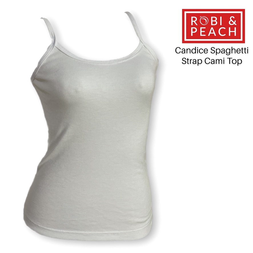 Robi & Peach Candice Spaghetti Strap Cami Top for Women Plain