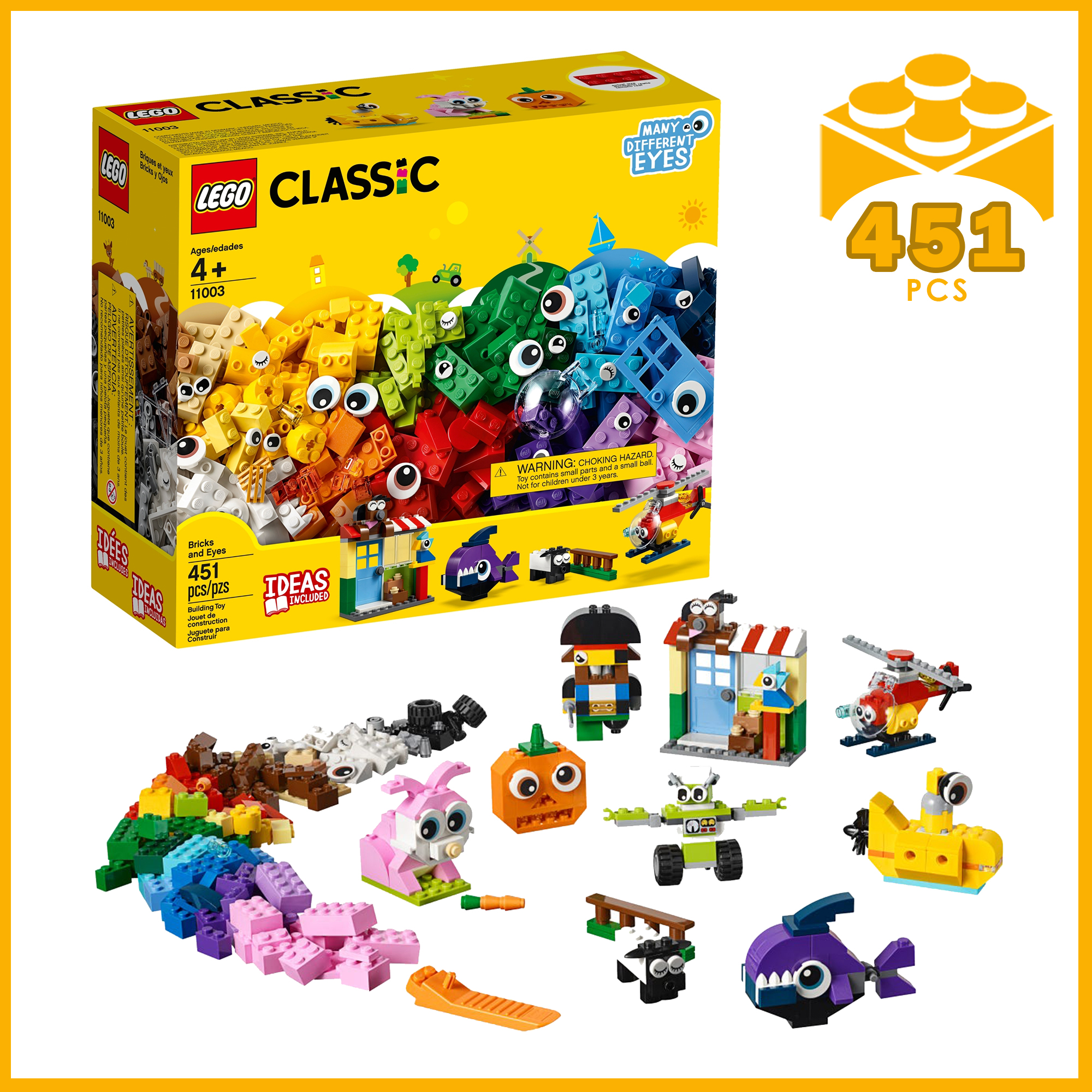 11003 LEGO Classic Bricks and Eyes Construction Set 451pcs Age 4 NEW L1 