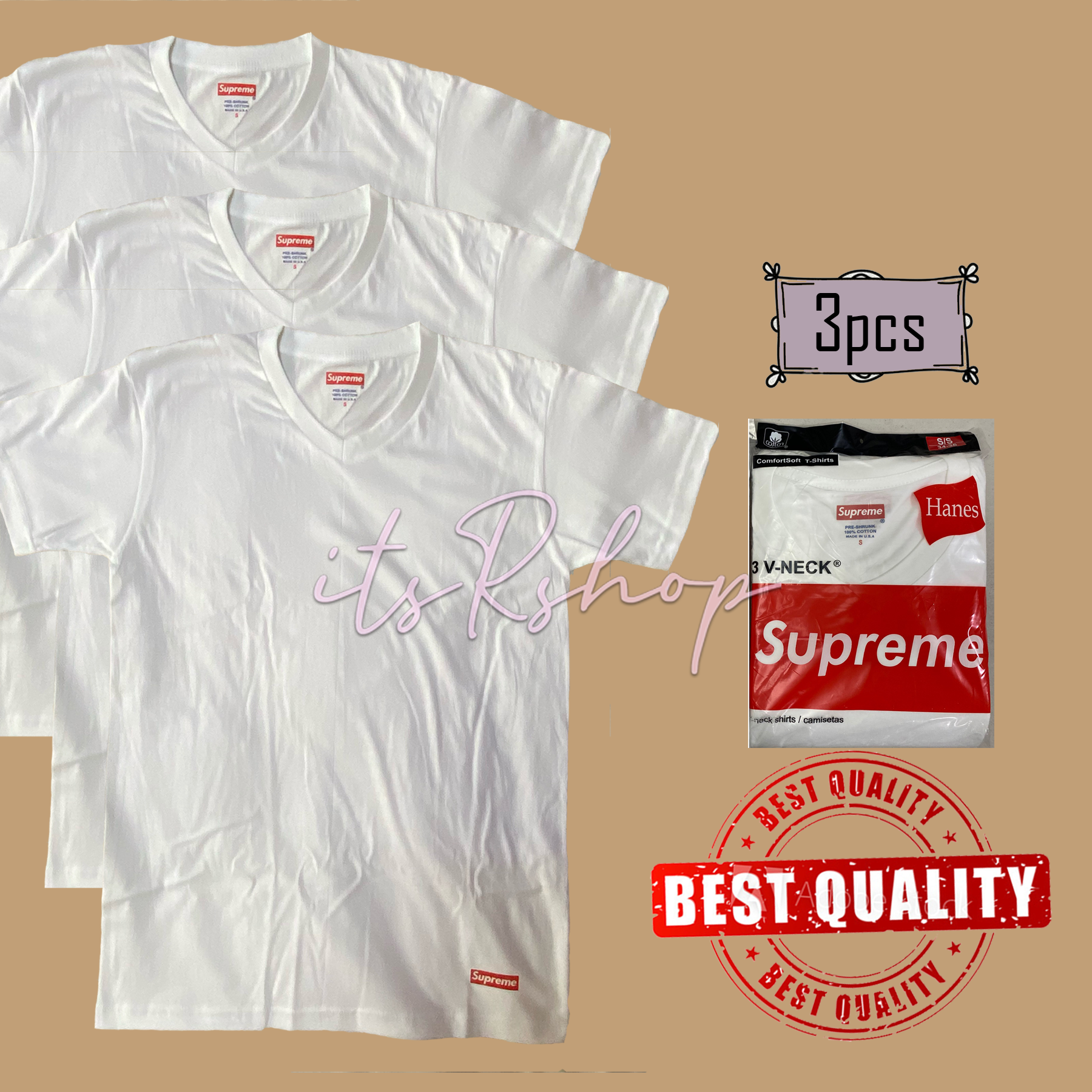 SUPREME *Hanes* Tagless VNeck Tshirt 