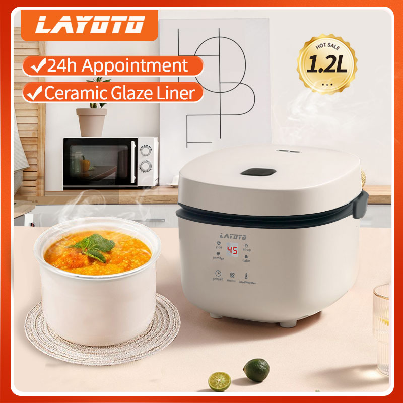 LAYOTO 2023 New Upgrade Mini Rice Cooker Portable Rice Cooker Rice