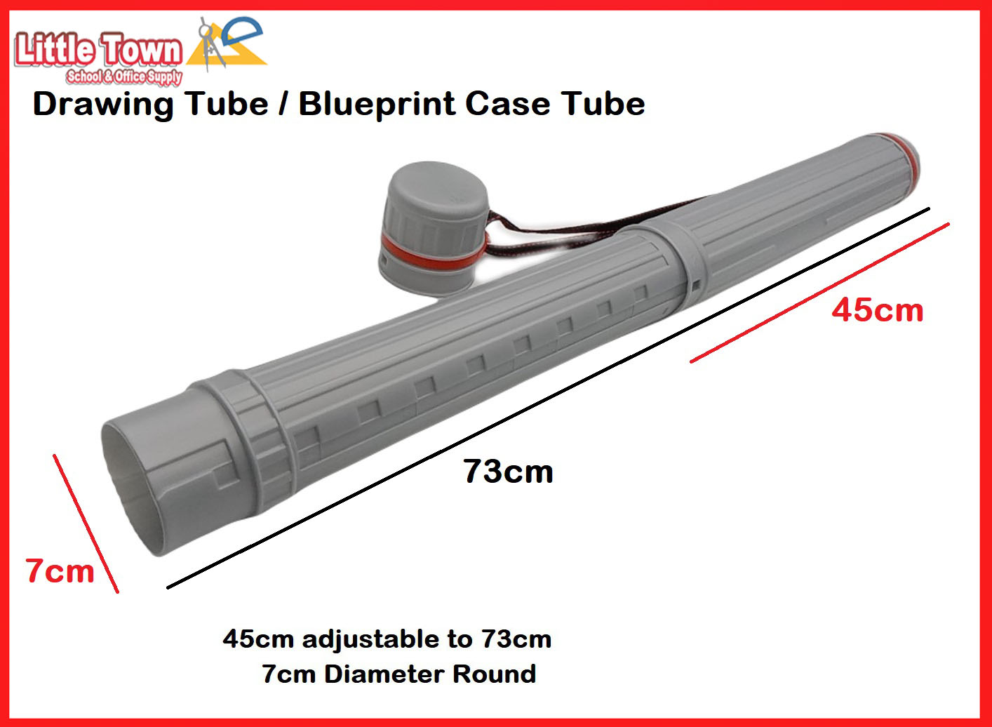 Drawing Tube Blueprint Case Telescoping Art Tube Large Plastic Black