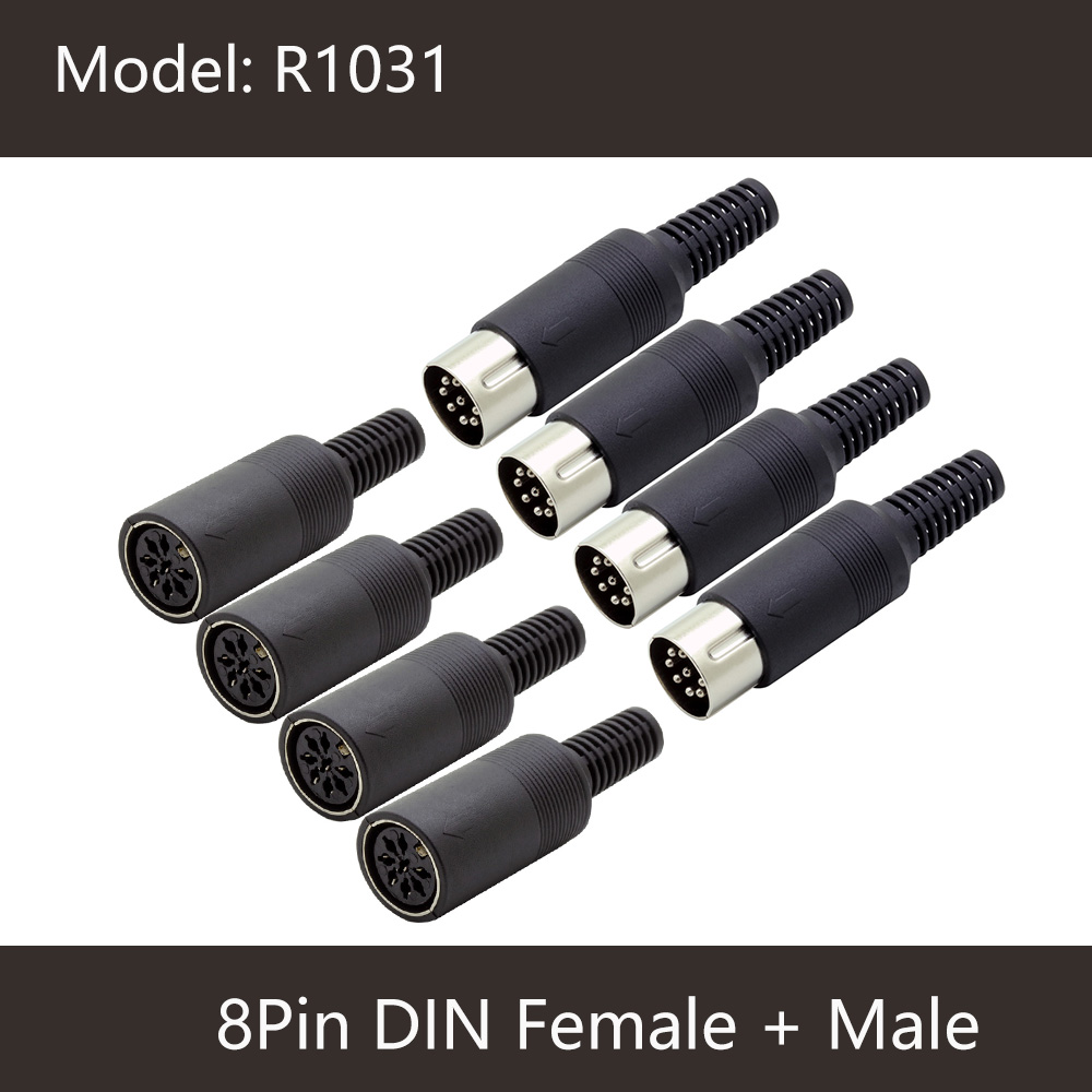 10pcslot 8 Pin DIN Male and Female Plug Connector with Plastic Handle