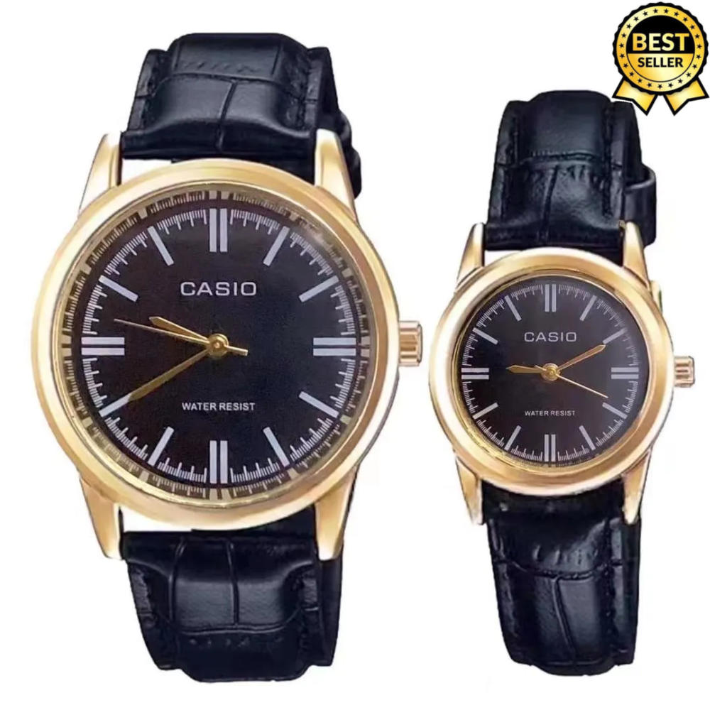 Casio couple watch discount leather