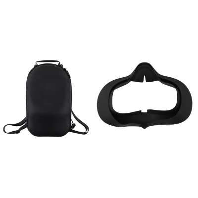 Travel Case for Oculus Rift S Pc-Powered Vr Gaming Headset(Black) & Silicone Eye Mask Cover for Oculus Quest VR