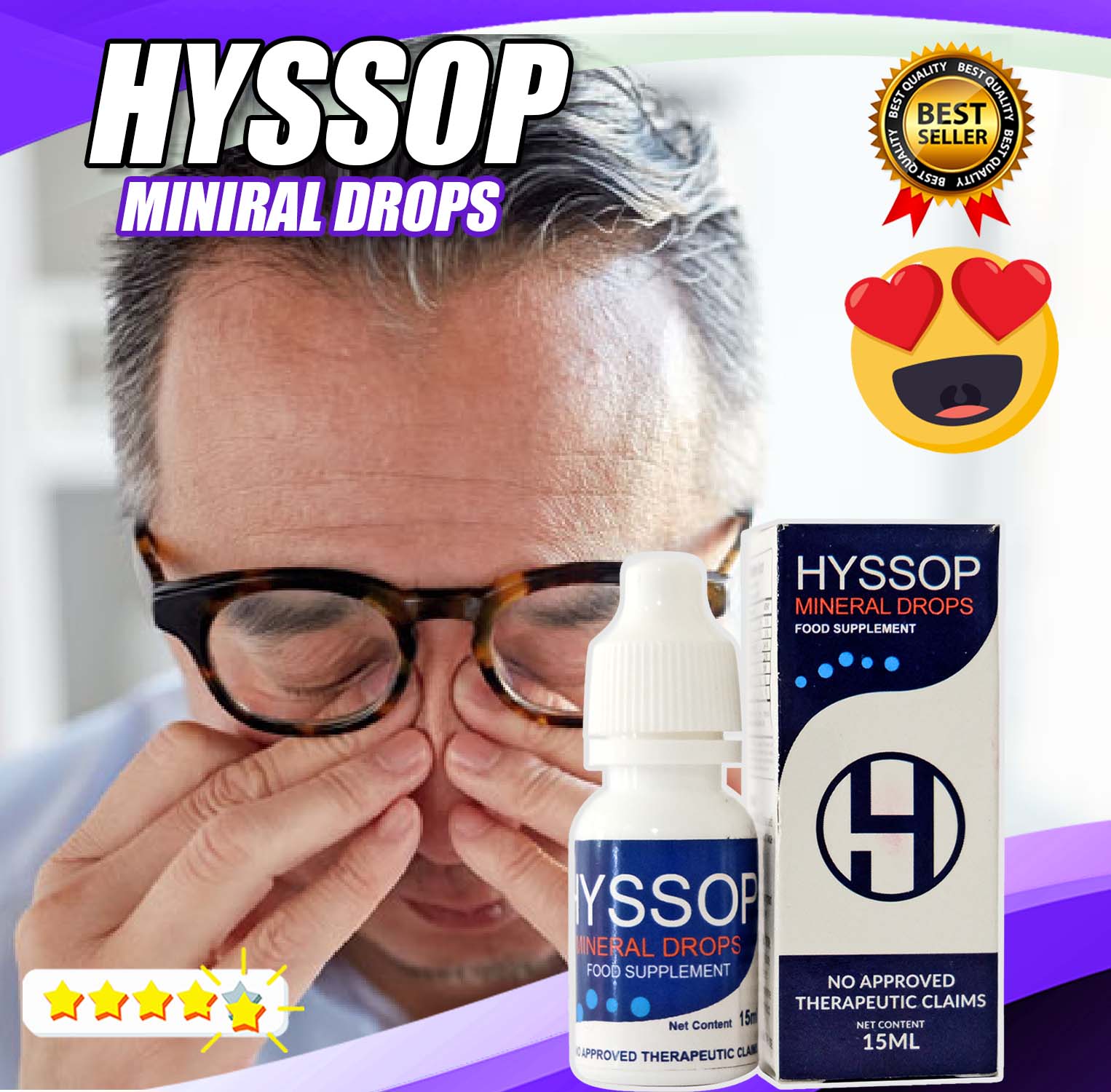 🔥THE BEST SELLER 100 ORIGINAL HYSSOP MINERAL EYE DROPS for Sore Eyes
