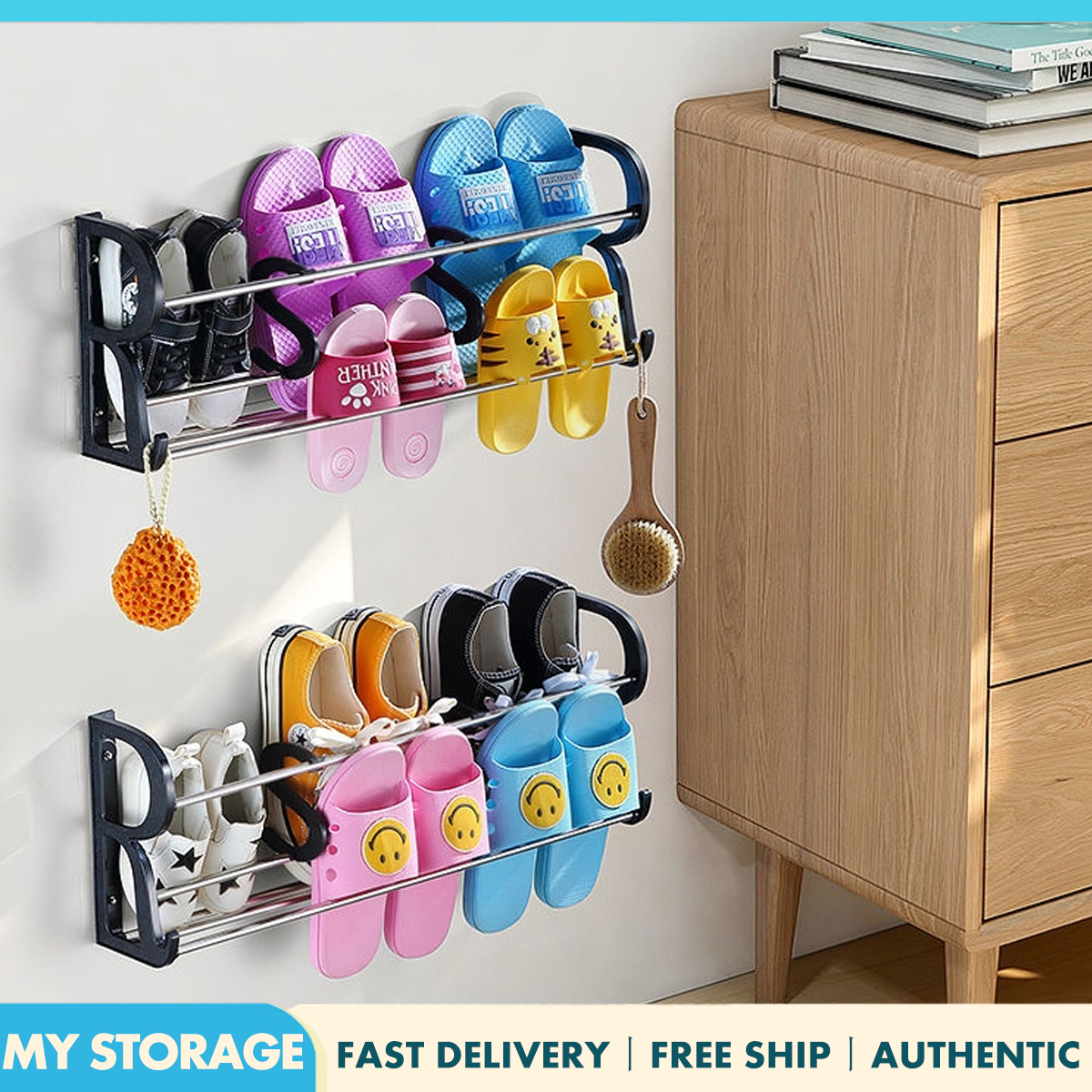 New Wall Mounted Hanging Shoe Storage Rack Organizer Save Space Lazada PH