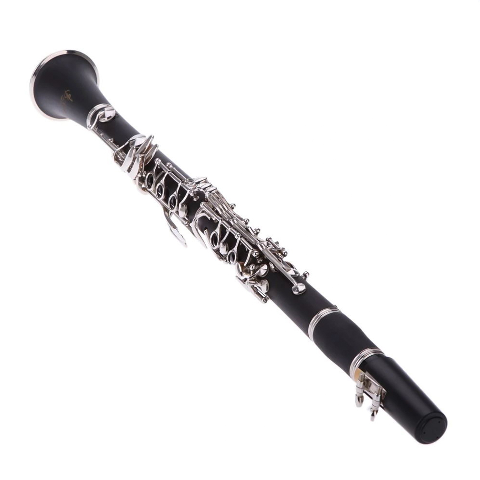 Okoogee คลาริเน็ตเบคิไลท์17คีย์ B♭เสียงโซปราโนแฟลตนิกเกิลชุบประณีตด้วยผ้าทำความสะอาดถุงมือ10ไขควงไขควง Woodwind Instruments