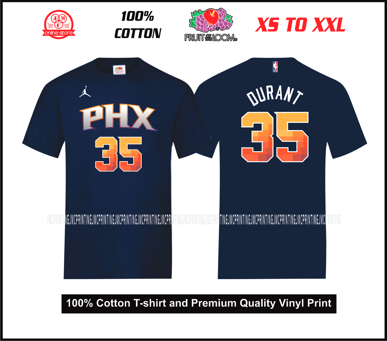 Nike Men's Phoenix Suns Kevin Durant #35 Black T-Shirt, Large